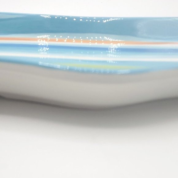 Boston Warehouse Trading Co Serving platter Striped Abstract Design 13" L x 6" w - Picture 7 of 9